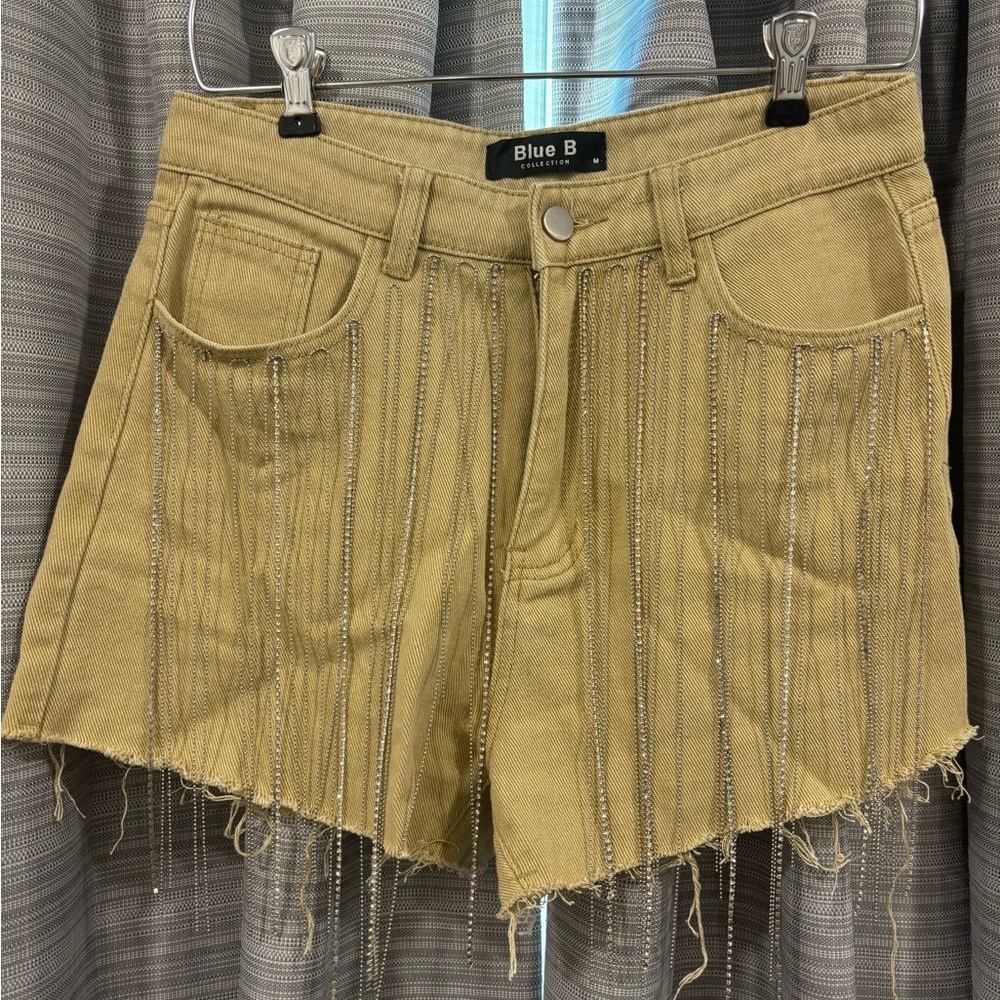 Tan Frayed Women's Shorts
